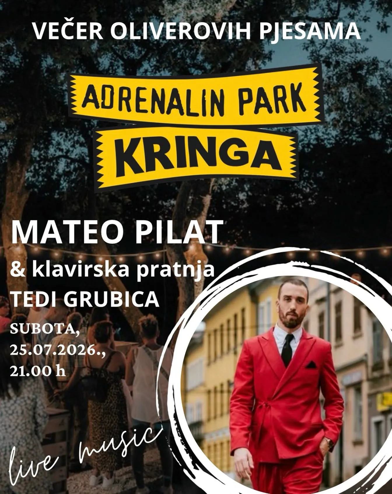 Večer Oliverovih pjesama u Adrenalinskom parku Kringa