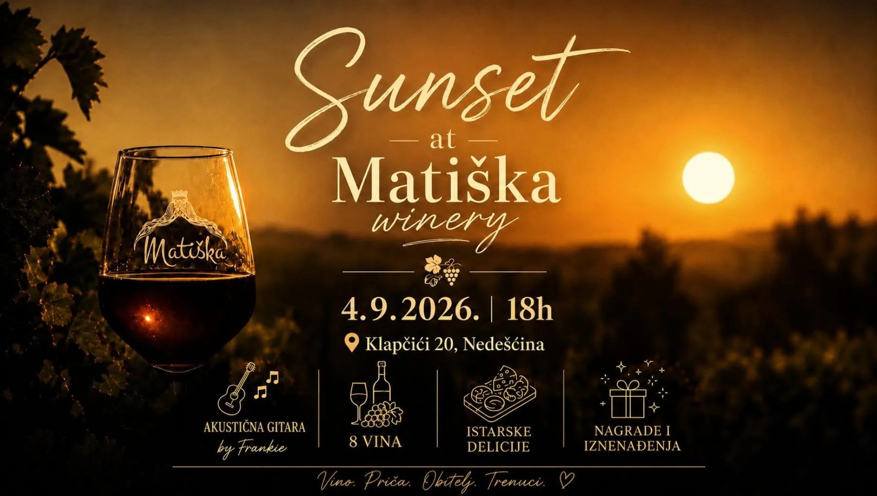 Sunset at Matiška Winery