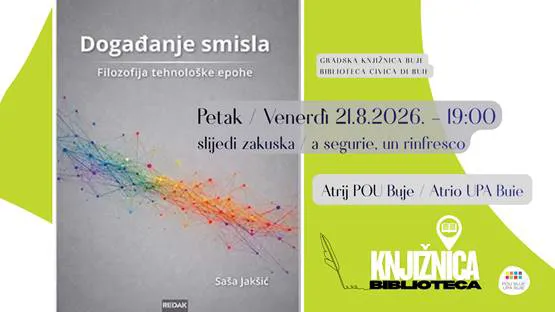 Promocija knjige Saše Jakšić „Događanje smisla“ u atriju Pučkog otvorenog učilišta