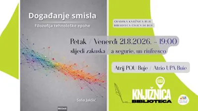 Promocija knjige Saše Jakšić „Događanje smisla“ u atriju Pučkog otvorenog učilišta