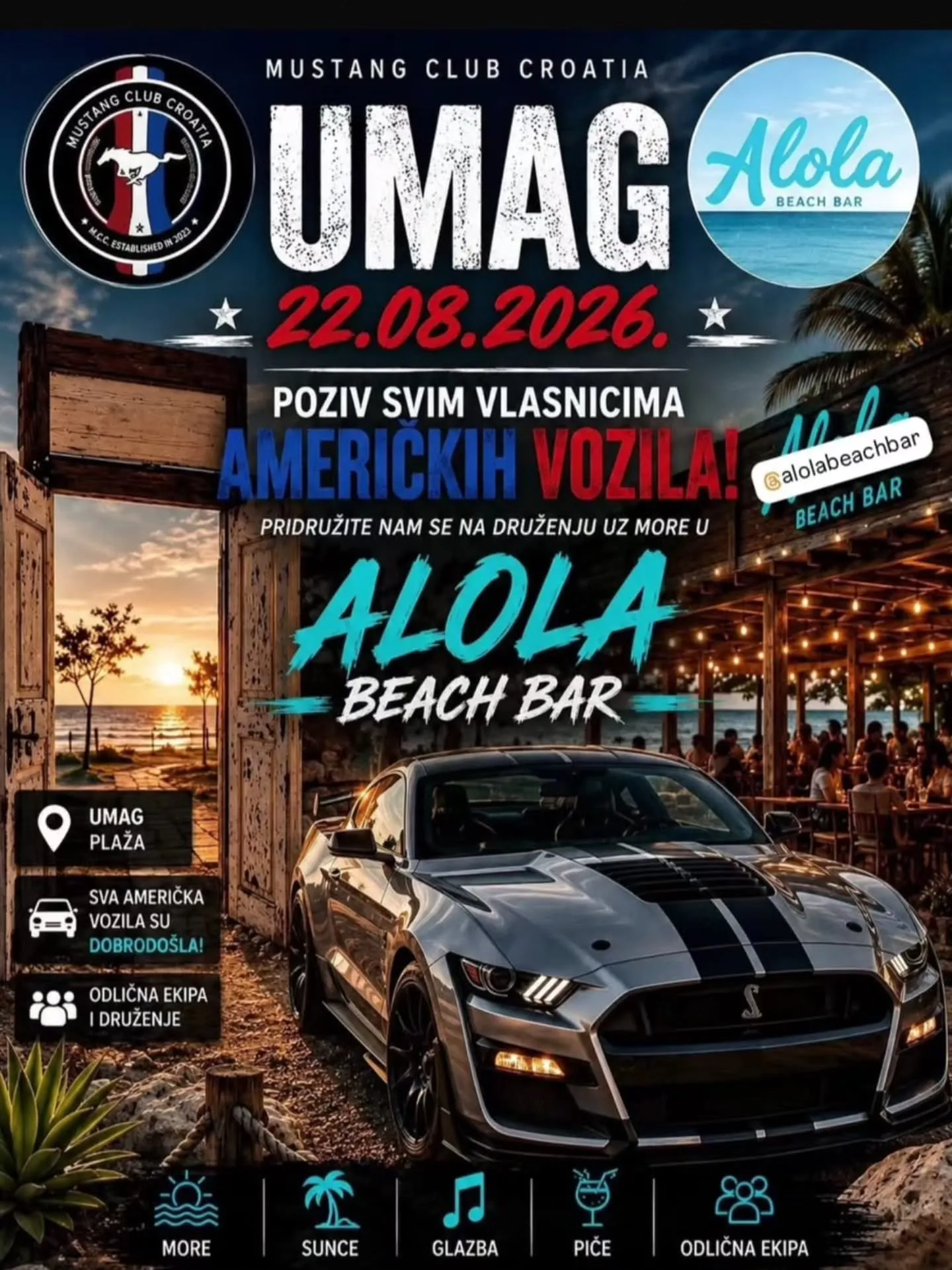 Mustang Club Croatia - Umag - Druženje vlasnika ameročkih vozila