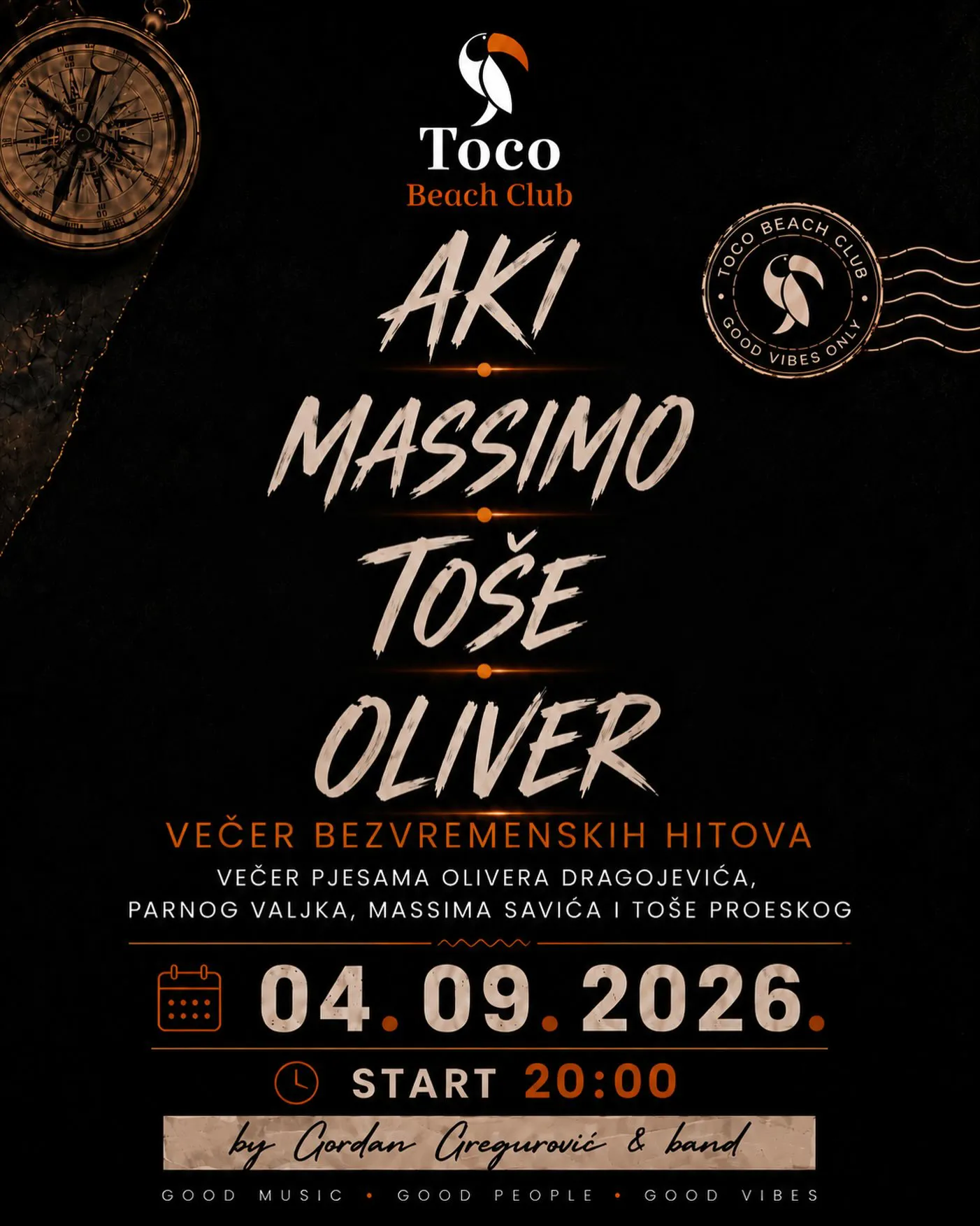Večer bezvremenskih hitova - AKI, MASSIMO, TOŠE, OLIVER