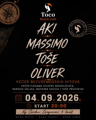 Večer bezvremenskih hitova - AKI, MASSIMO, TOŠE, OLIVER