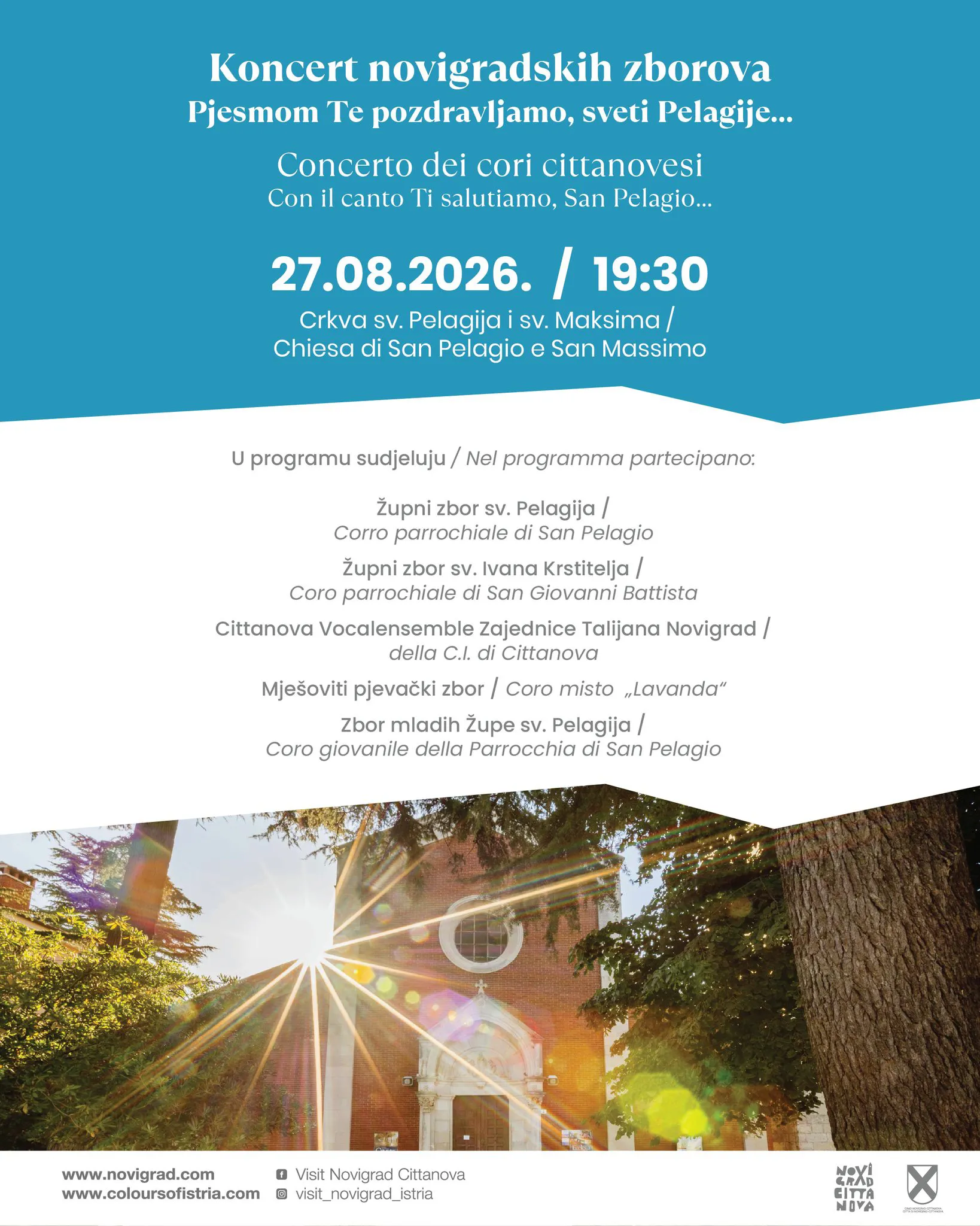 Koncert novigradskih zborova - Pjesmom Te pozdravljamo, sveti Pelagije...