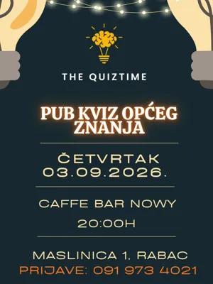 QUIZTIME #14 - Pub kviz općeg znanja