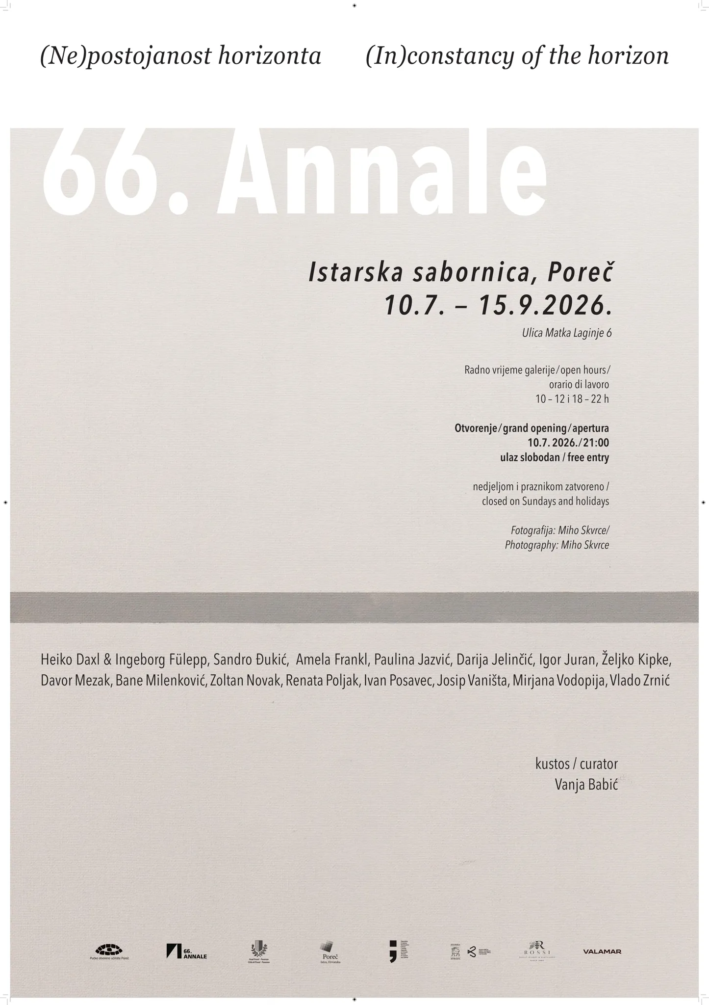 66. Porečki Annale - (Ne)postojanost horizonta