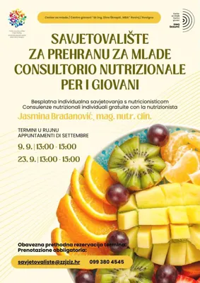 Savjetovalište za prehranu za mlade u Centru za mlade - Centro Giovani „Dino Škrapić”