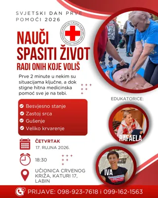 Nauči spasiti život - Svjetski dan prve pomoći 2026