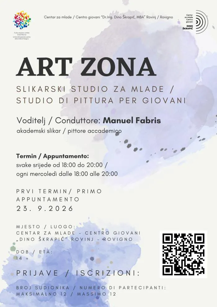 ART ZONA - SLIKARSKI STUDIO ZA MLADE U CENTRU ZA MLADE