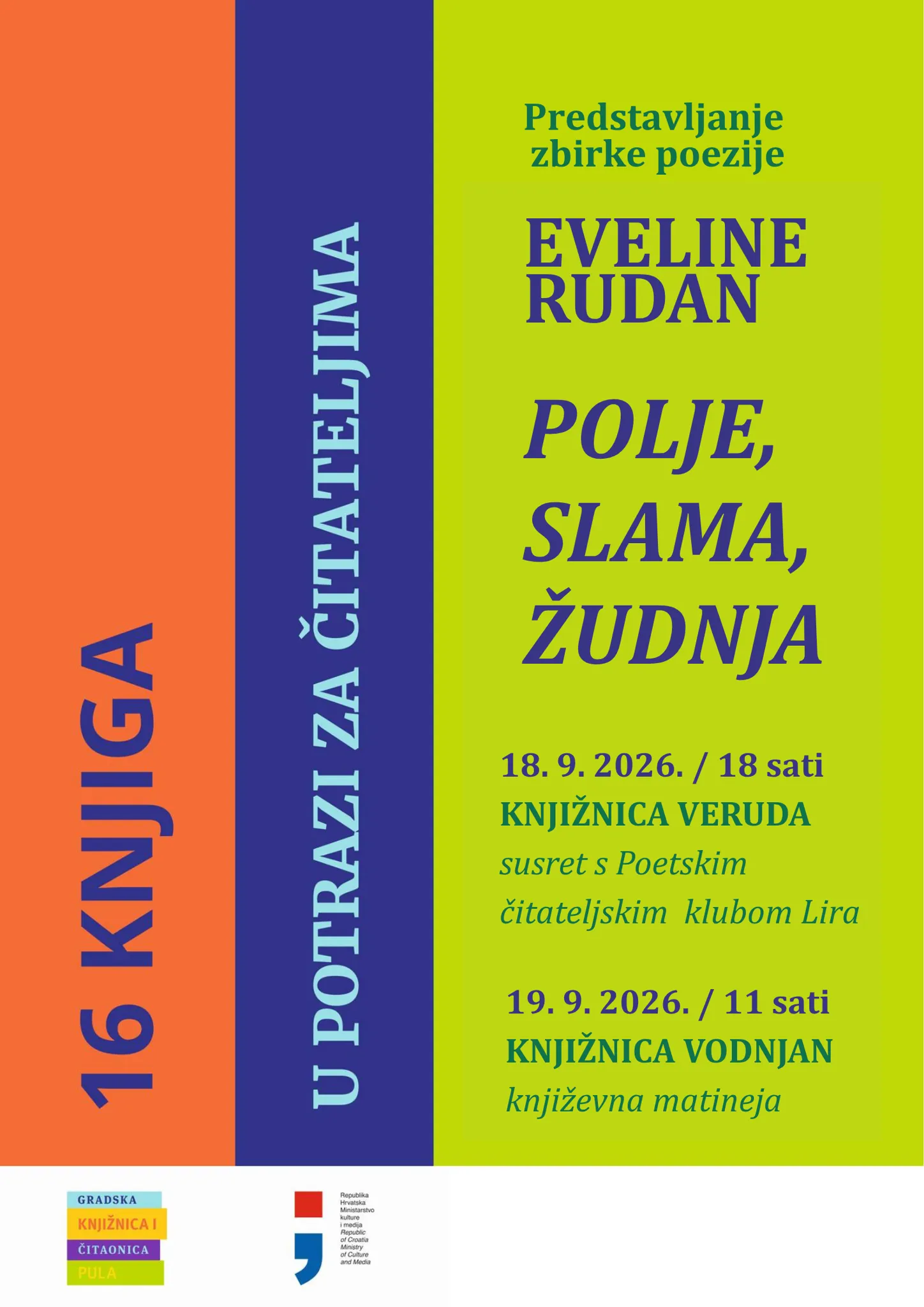 16 knjiga u potrazi za čitateljima: Evelina Rudan predstavlja zbirku „Polje, slama, žudnja“