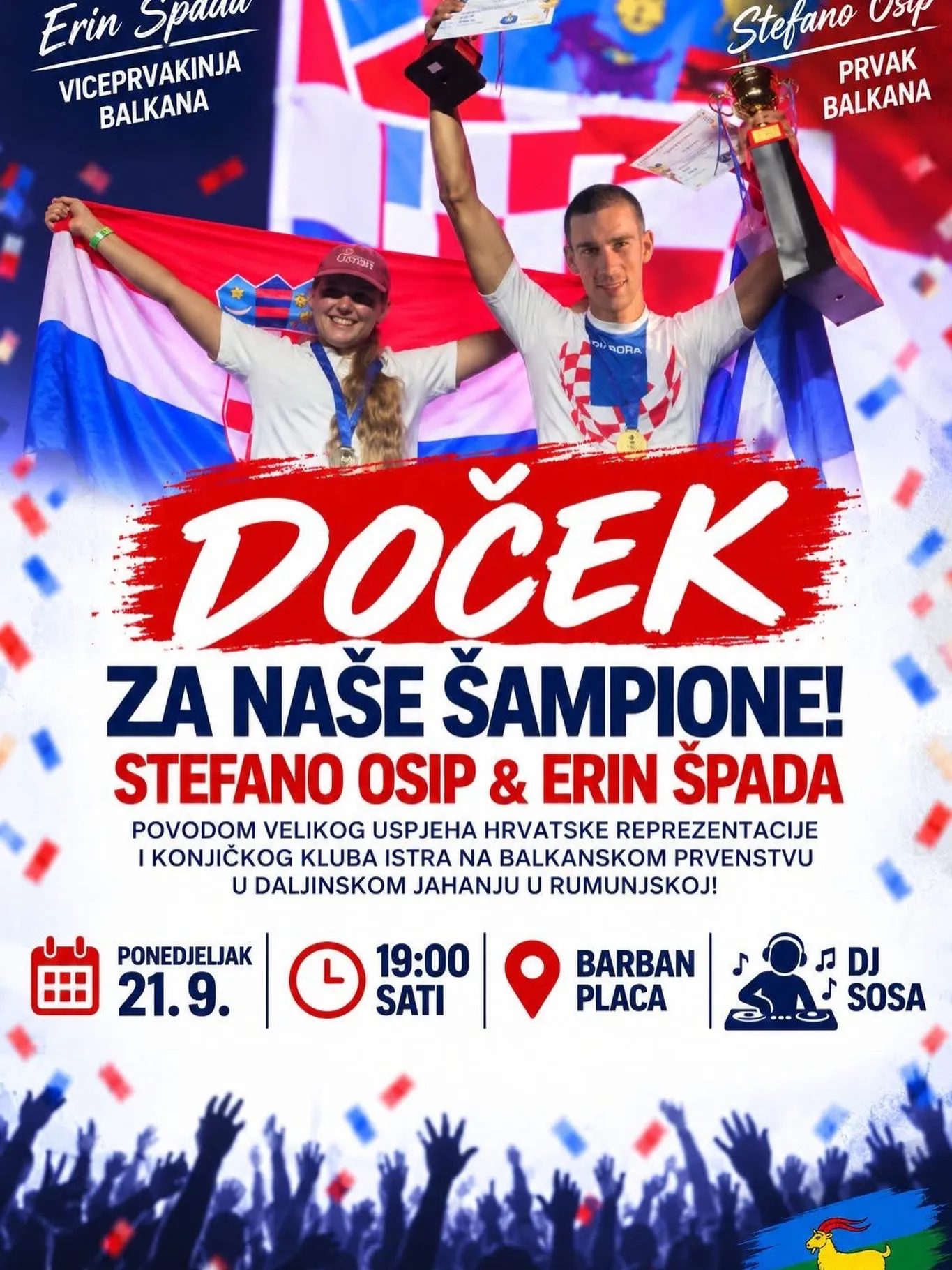Doček za naše šampione! Stefano Osip & Erin Špada