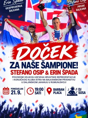 Doček za naše šampione! Stefano Osip & Erin Špada