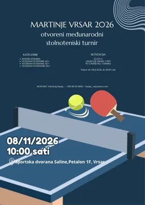 Međunarodni stolnoteniski turnir za seniorke i seniore u sklopu Fešte sv. Martina