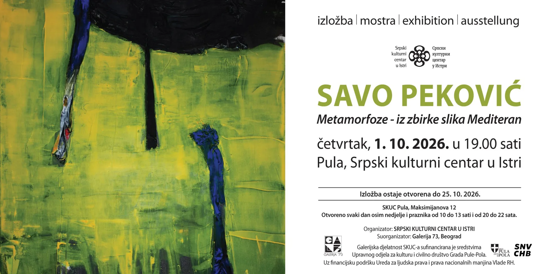 Izložba slika: Savo Peković – "Metamorfoze - iz zbirke slika Mediteran"