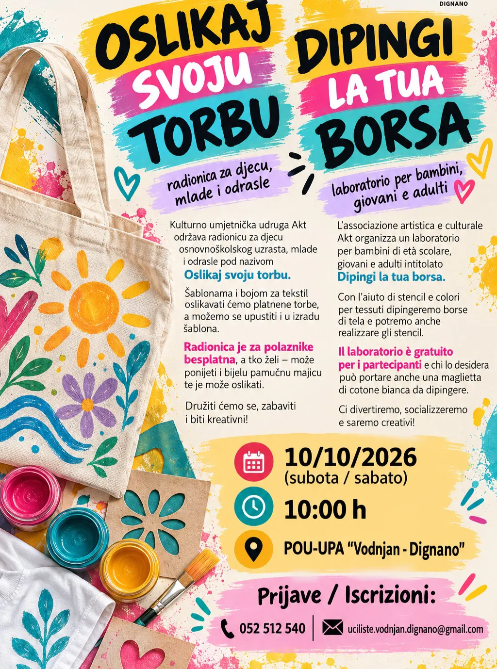 Oslikaj svoju torbu / Dipingi la tua borsa