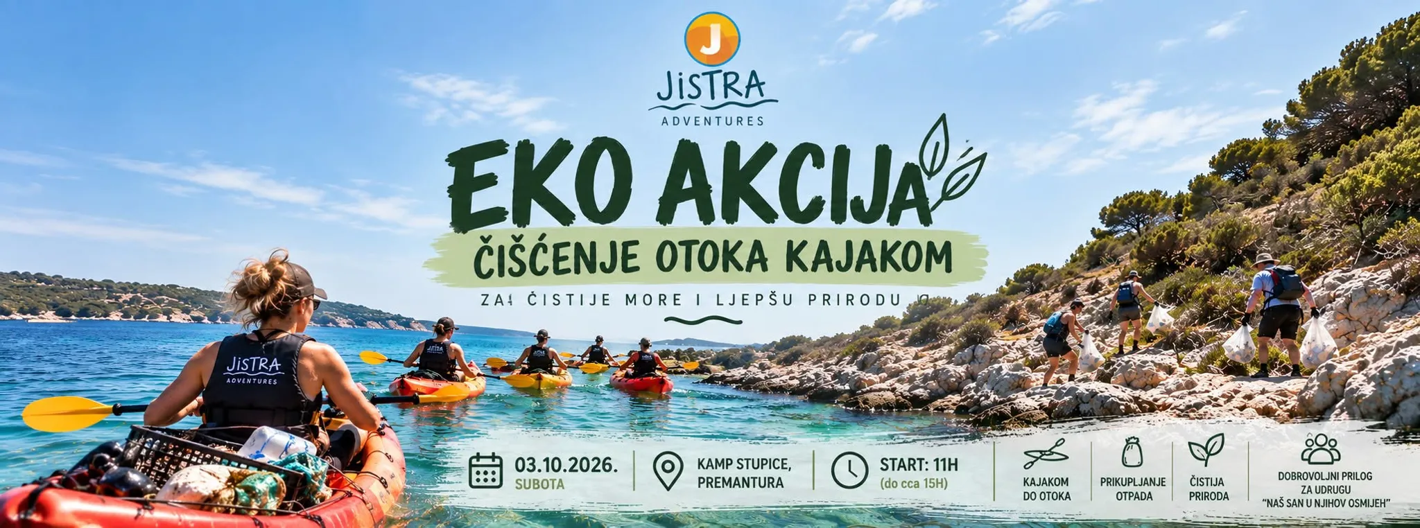 EKO AKCIJA ČIŠĆENJE OTOKA KAJAKOM