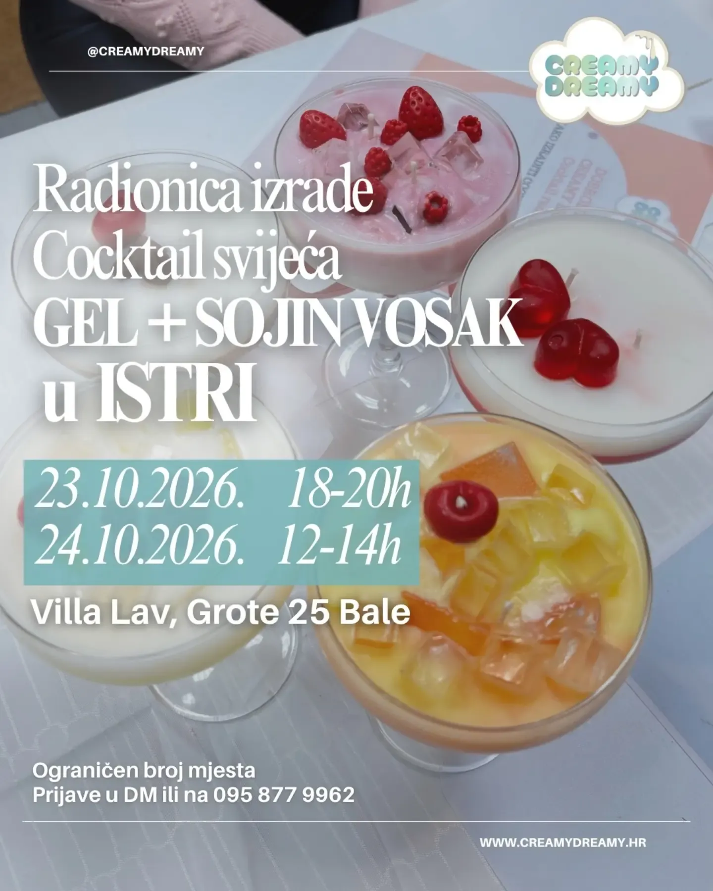 Radionica izrade Cocktail svijeća u Istri