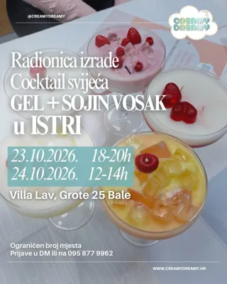 Radionica izrade Cocktail svijeća u Istri