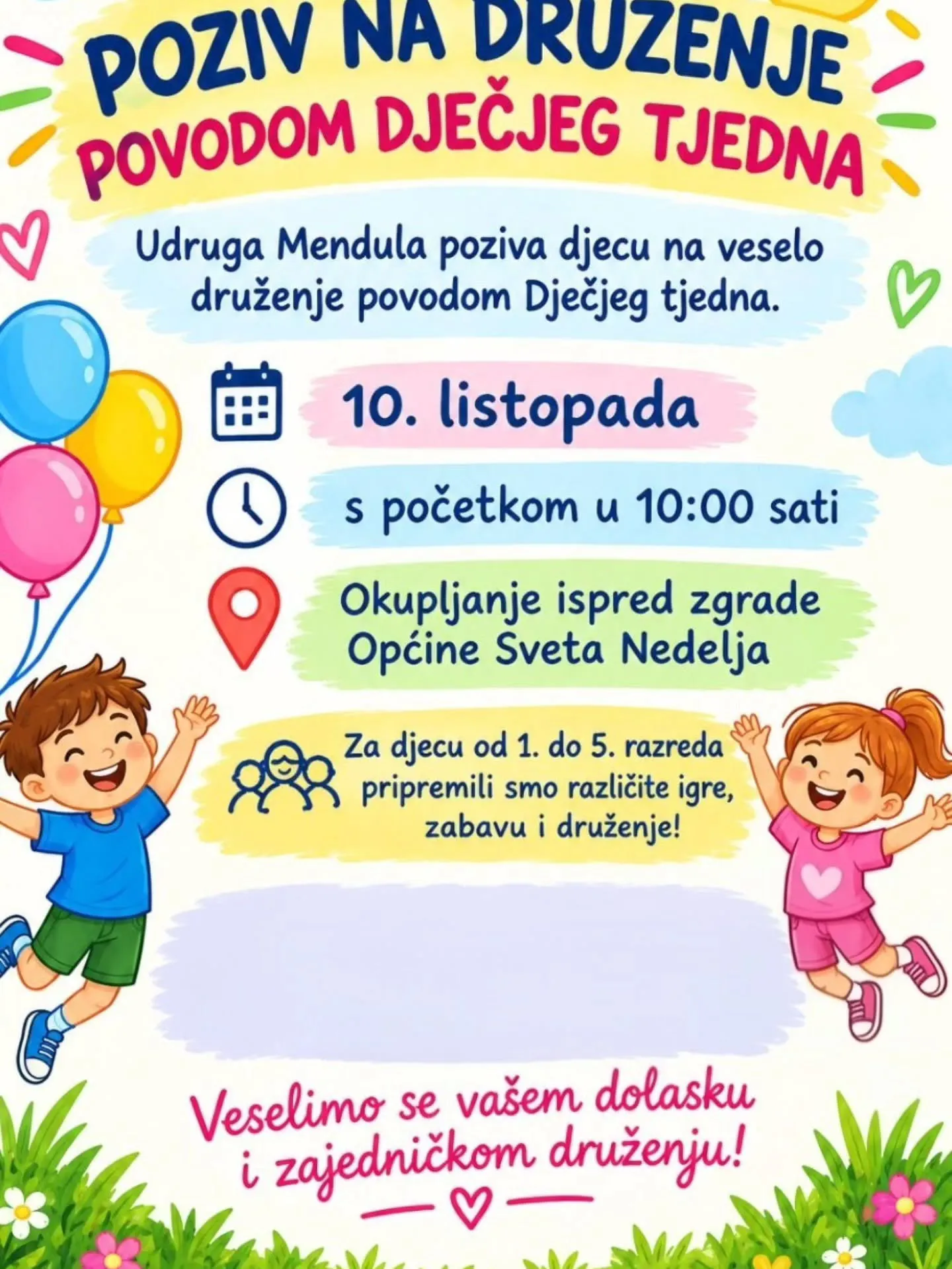 Poziv na druženje povodom Dječjeg tjedna