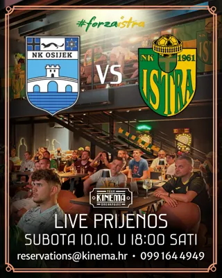 Live prijenos: Osijek - Istra 1961