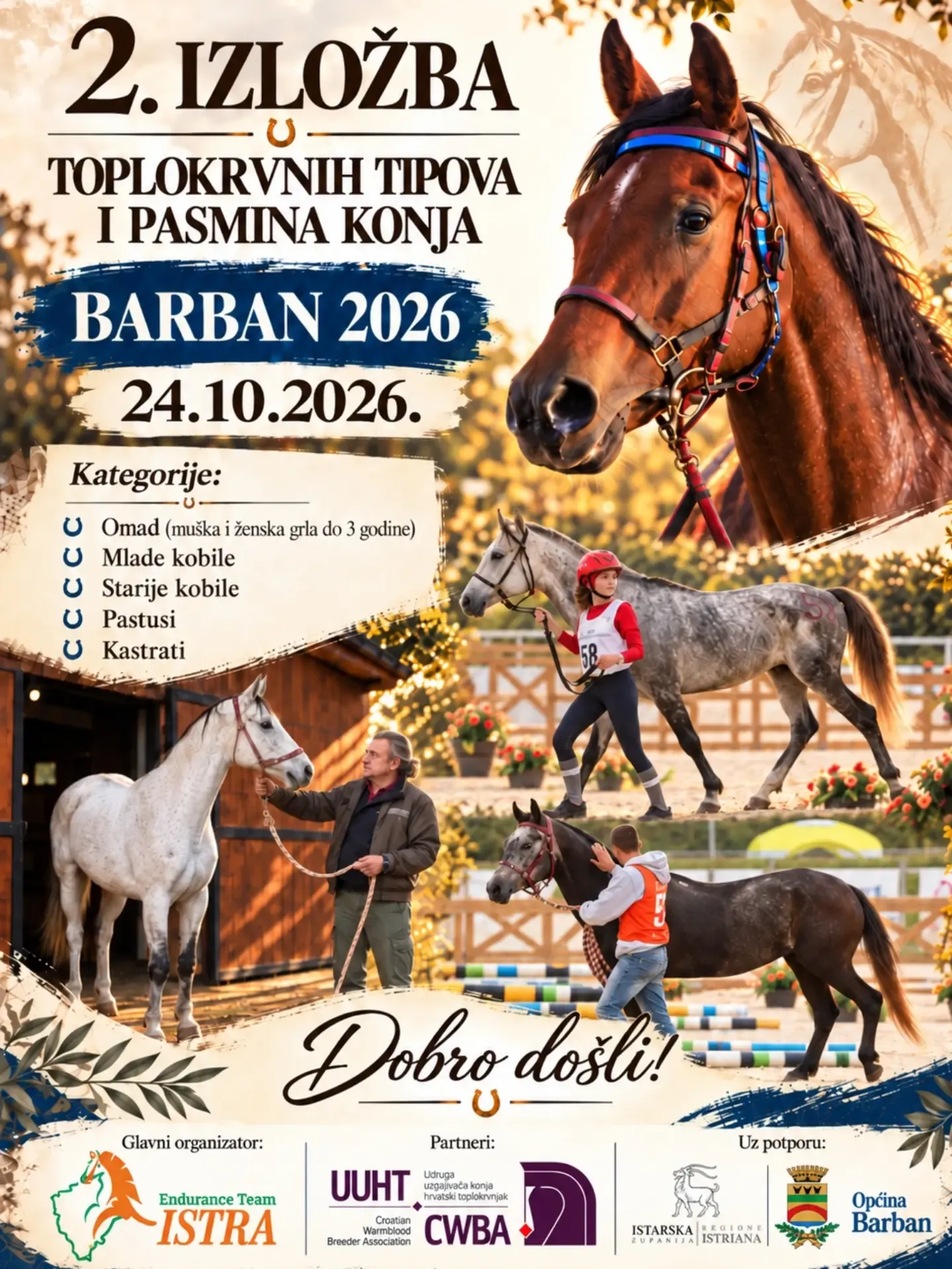 2. Izložba toplokrvnih tipova i pasmina konja – Barban 2026