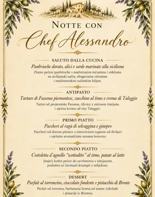 NOTTE CON CHEF ALESSANDRO - večer talijanske gastronomije u Tavernetti di Draga!