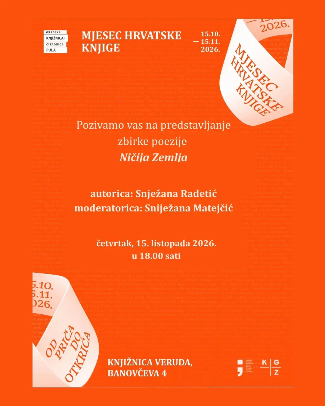 Predstavljanje zbirke poezije "Ničija zemlja" Snježane Radetić