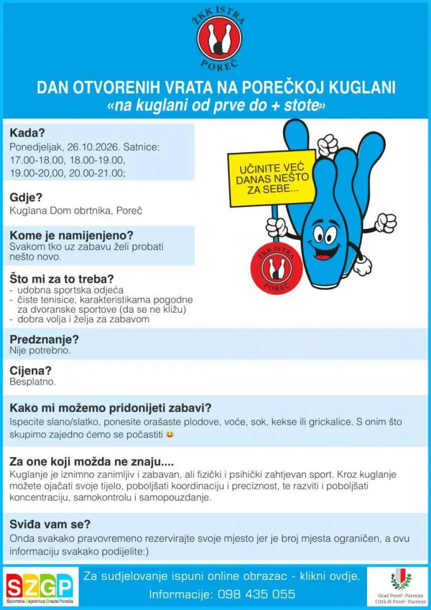 Dan otvorenih vrata na porečkoj kuglani