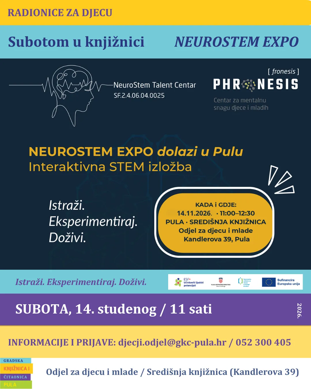 Heureka! Subotom u knjižnici!: Neurostem EXPO - interaktivna izložba