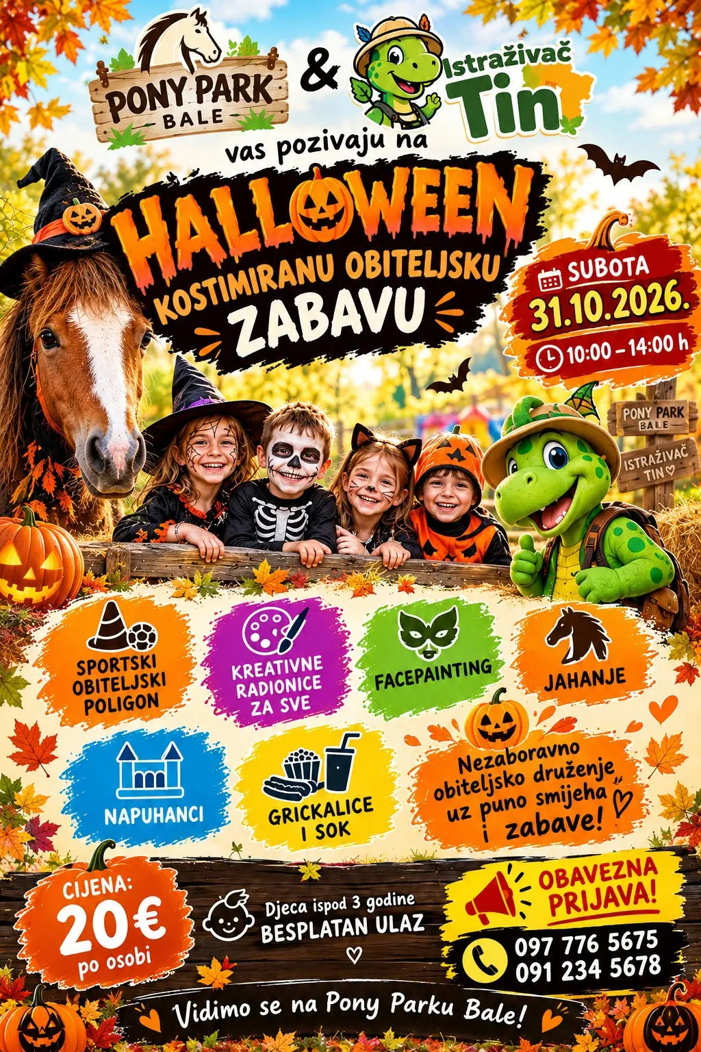 Obiteljska Halloween zabava u Pony Parku Bale