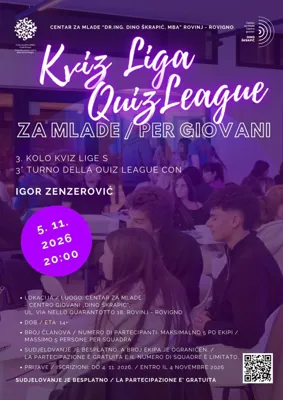 3. kolo Kviz lige za mlade Rovinj - Rovigno s Igorom Zenzerovićem